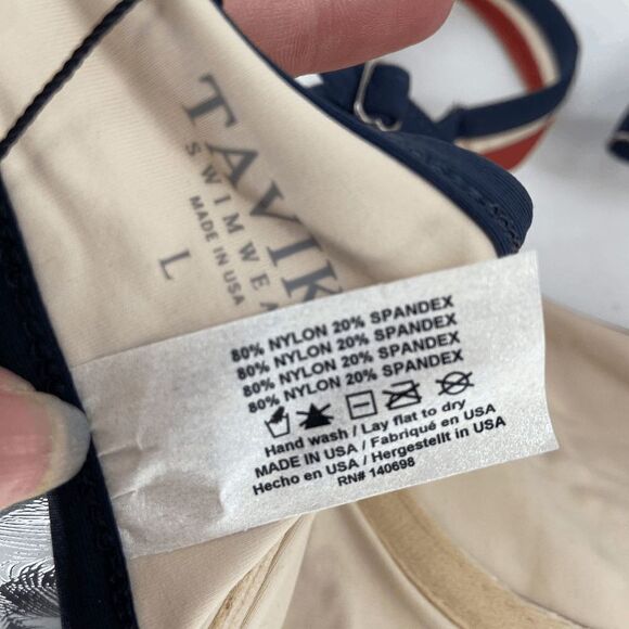 Tavik Marlowe Womens Tapioca Tan New colorblock swim bikini crop top Large - Picture 10 of 13